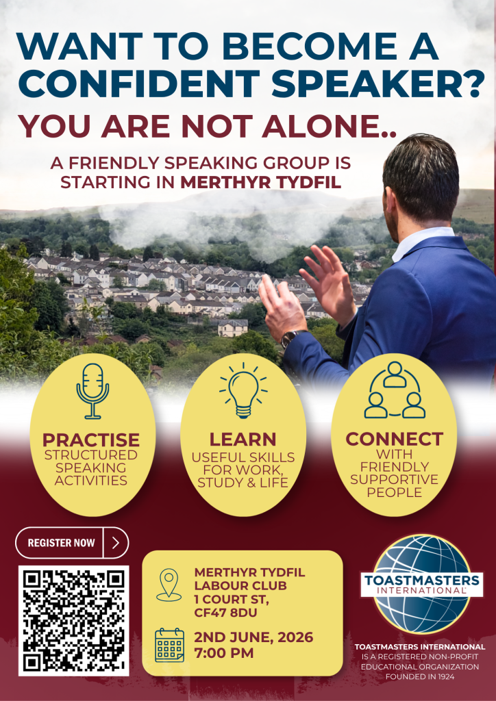 Poster giving details of confident speaking course
